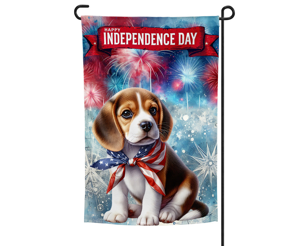 Beagle Patriotic Welcome Garden Flag