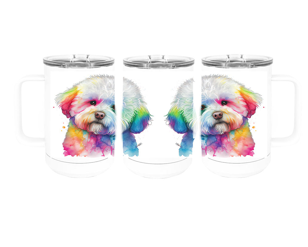 Bichon Frise 15 oz Stainless Steel, Double-Wall Vacuum Insulated Travel Coffee Mug