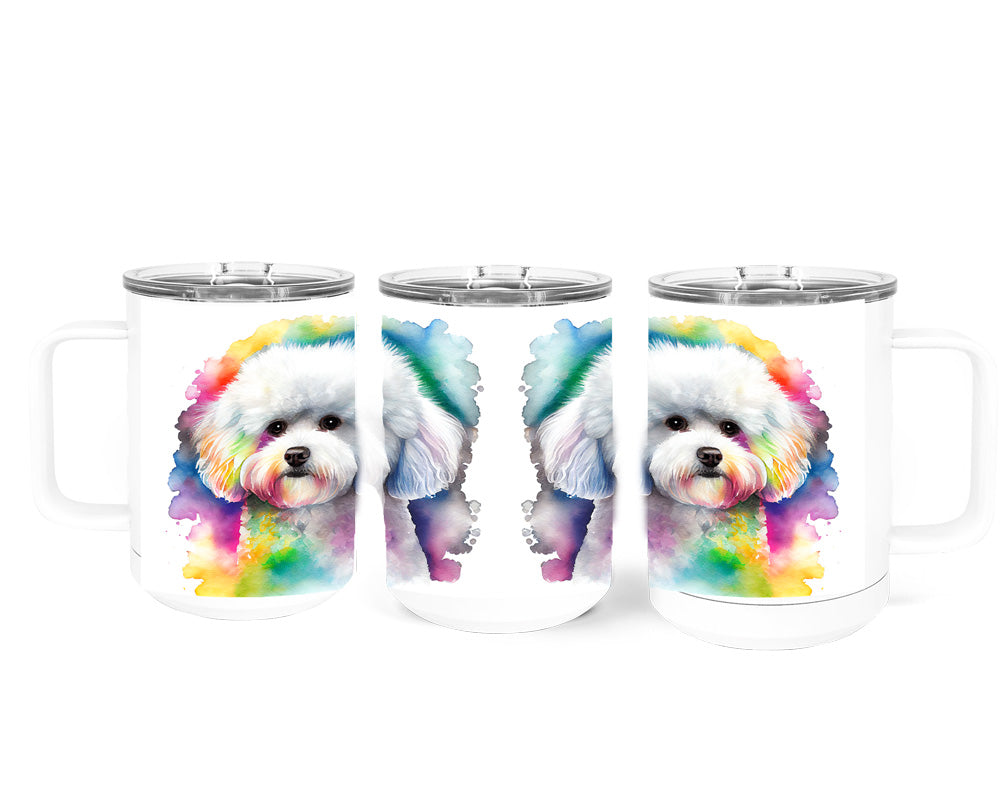 Bichon Frise 15 oz Stainless Steel, Double-Wall Vacuum Insulated Travel Coffee Mug