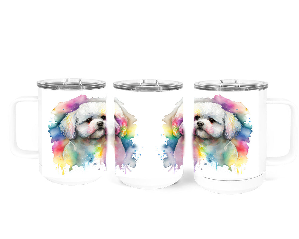 Bichon Frise 15 oz Stainless Steel, Double-Wall Vacuum Insulated Travel Coffee Mug