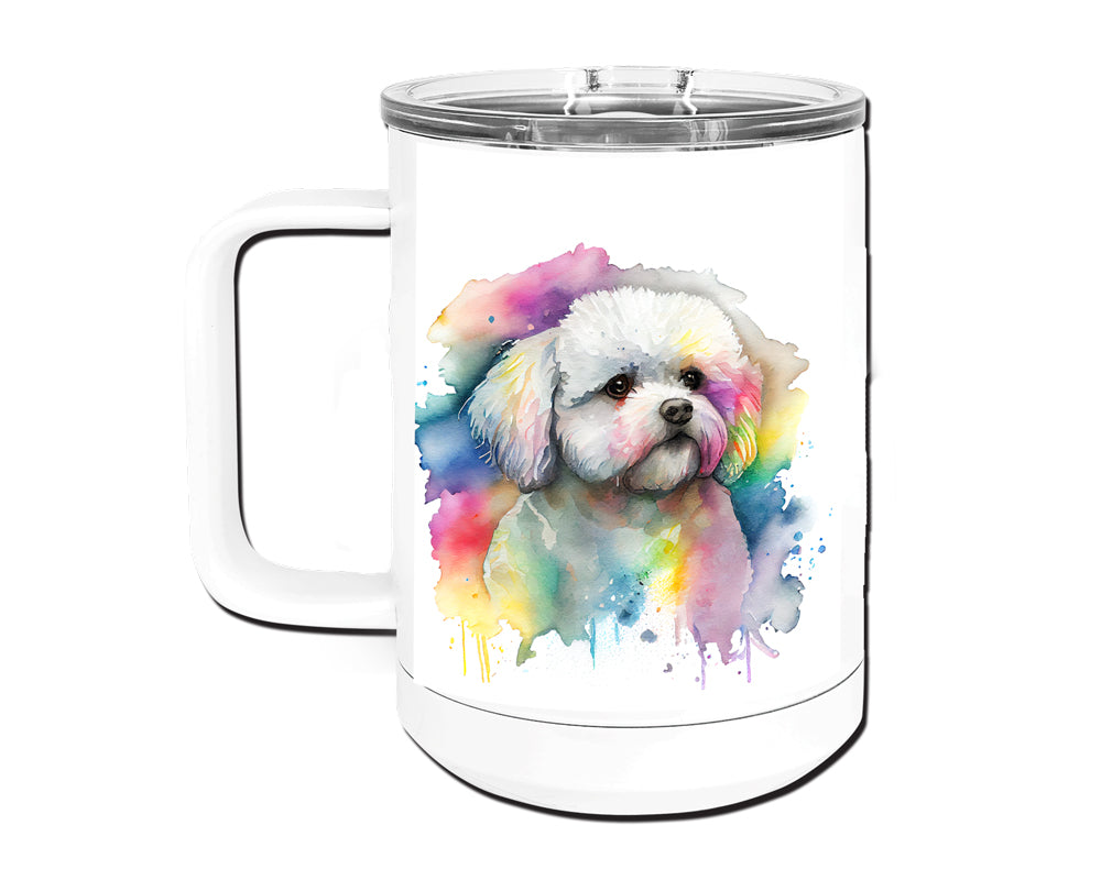 Bichon Frise 15 oz Stainless Steel, Double-Wall Vacuum Insulated Travel Coffee Mug