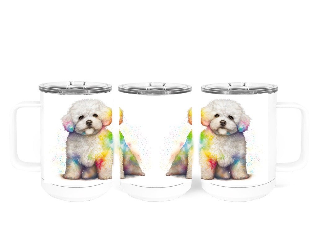 Bichon Frise 15 oz Stainless Steel, Double-Wall Vacuum Insulated Travel Coffee Mug