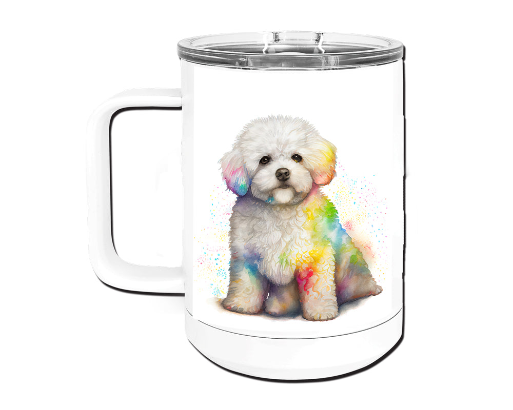 Bichon Frise 15 oz Stainless Steel, Double-Wall Vacuum Insulated Travel Coffee Mug