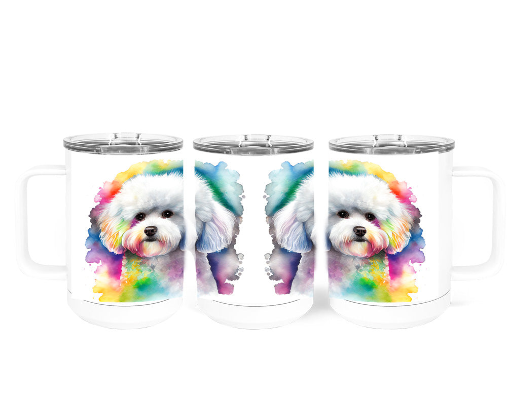 Bichon Frise 15 oz Stainless Steel, Double-Wall Vacuum Insulated Travel Coffee Mug