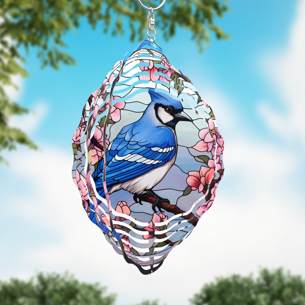 Blue Jay Wind Spinner