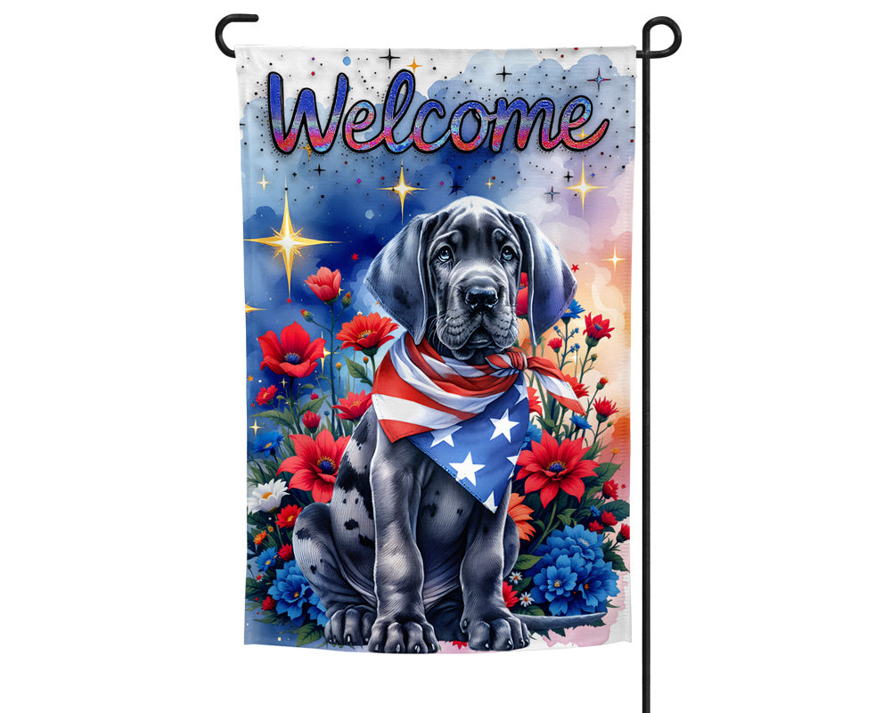 Great Dane Patriotic Welcome Garden Flag