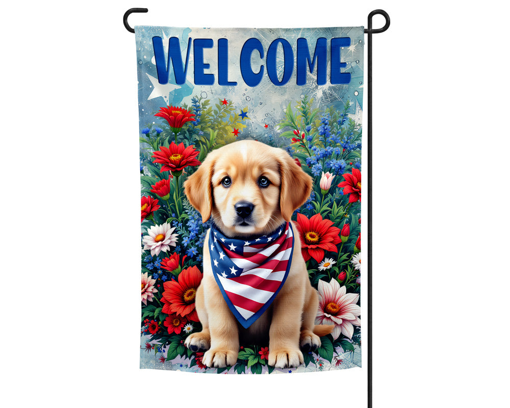 Labrador Patriotic Welcome Garden Flag