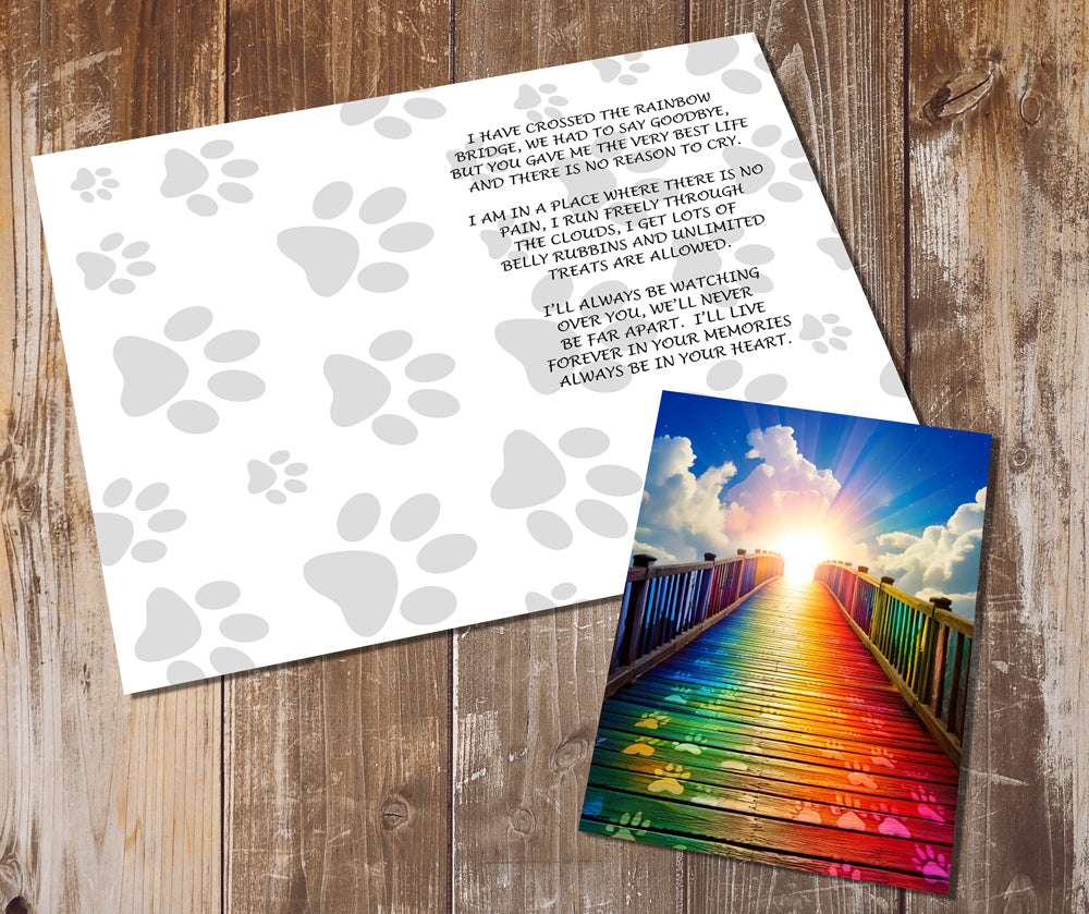 Rainbow Bridge Greeting Cards , Lost of Pet Cards