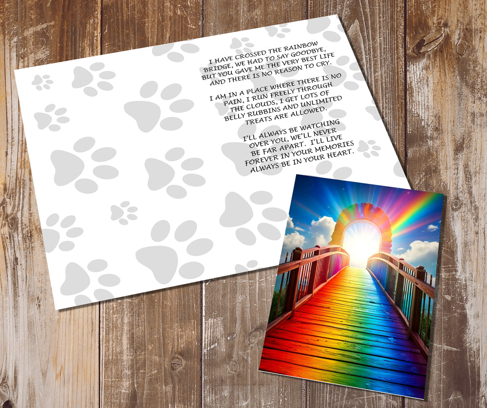Rainbow Bridge Greeting Cards , Lost of Pet Cards
