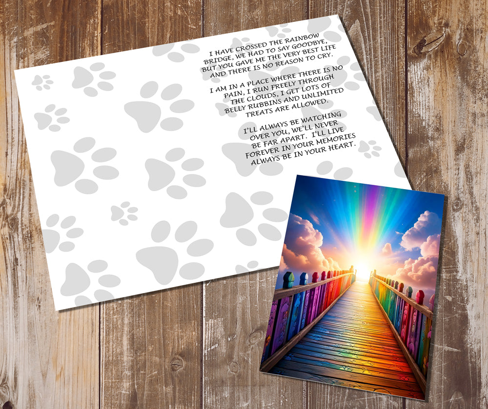Rainbow Bridge Greeting Cards , Lost of Pet Cards