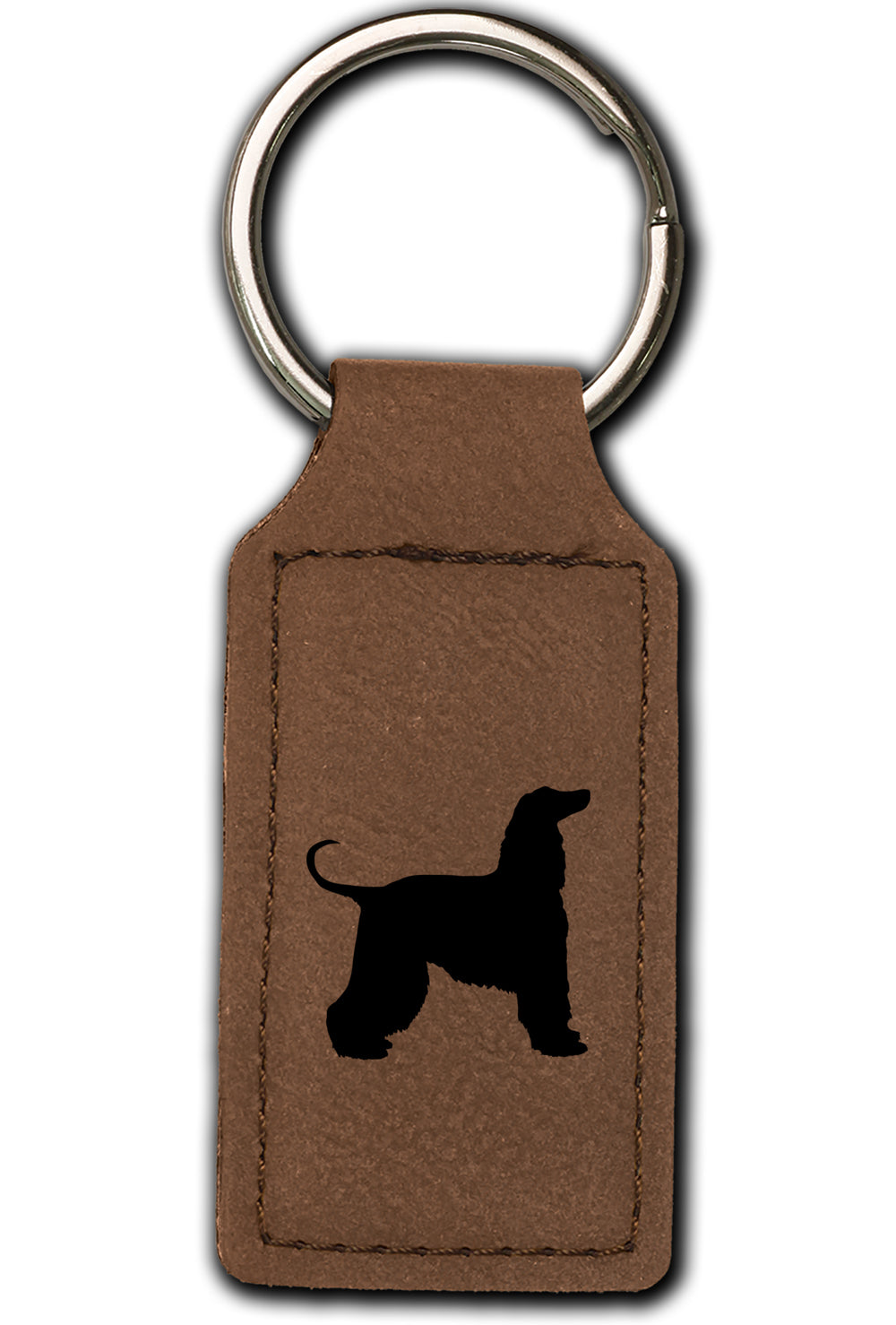 Afghan Dog Leatherette Key Chain