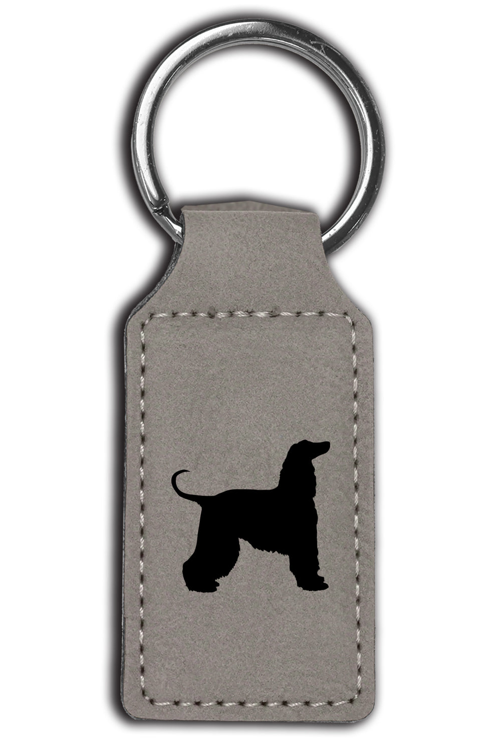 Afghan Dog Leatherette Key Chain