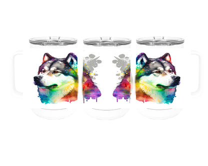 Alaskan Malamute 15 oz Stainless Steel, Double-Wall Vacuum Insulated Travel Coffee Mug