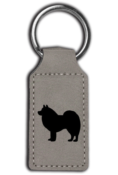 American Eskimo Leatherette Key Chain