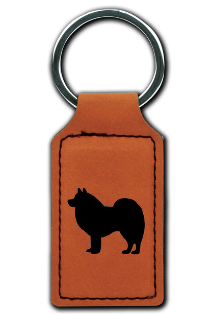 American Eskimo Leatherette Key Chain