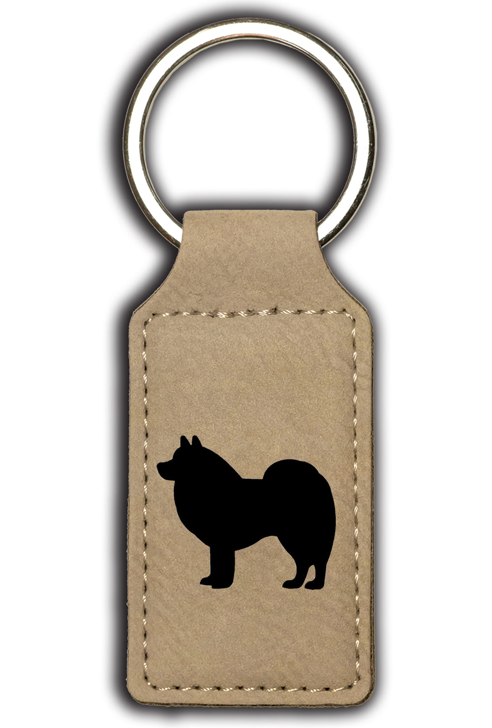 American Eskimo Leatherette Key Chain