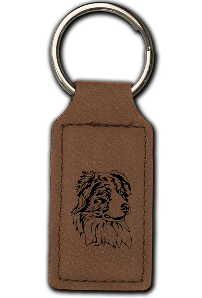 Australian Shepherd Leatherette Key Chain
