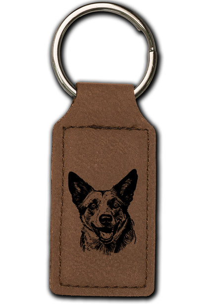 Australian Cattle Dog Leatherette Key Chain