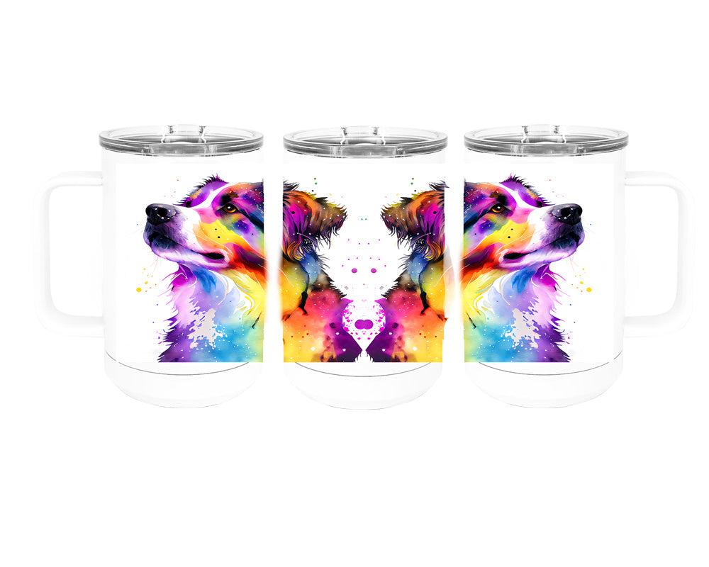 Australian Shepherd 15 oz Stainless Steel, Double-Wall Vacuum Insulated Travel Coffee Mug