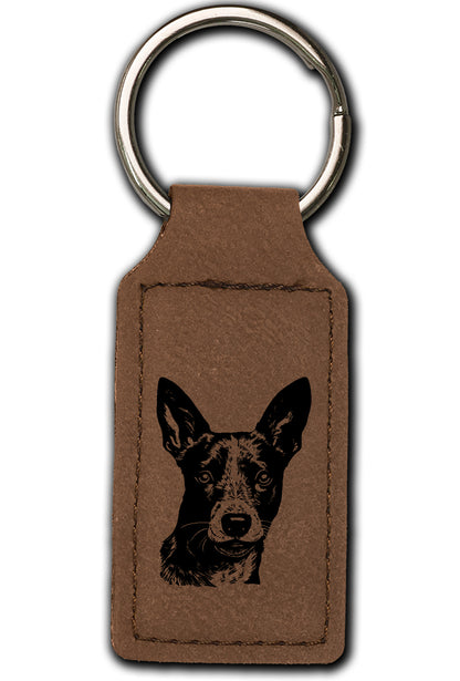 Basenji Leatherette Key Chain