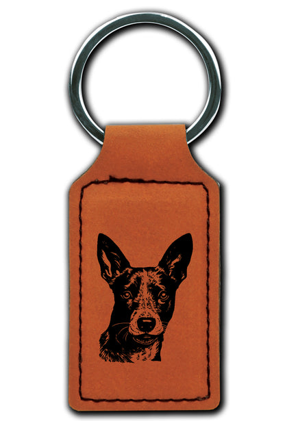 Basenji Leatherette Key Chain