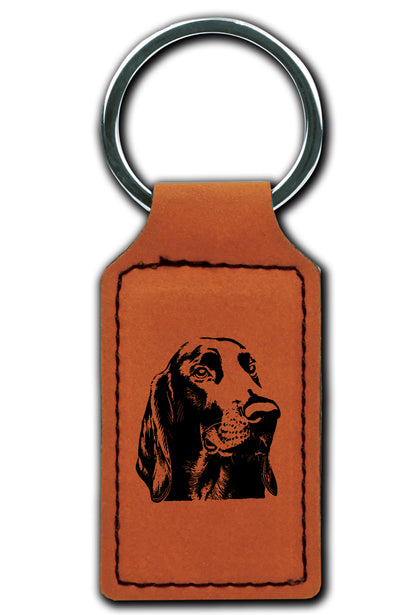 Basset Hound Leatherette Key Chain