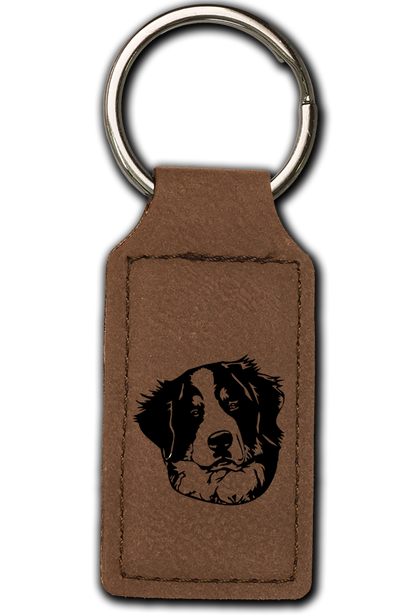 Bernese Mountain Dog Leatherette Key Chain