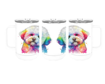 Bichon Frise 15 oz Stainless Steel, Double-Wall Vacuum Insulated Travel Coffee Mug