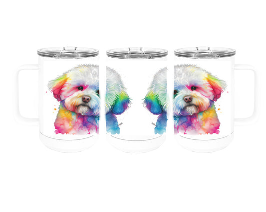 Bichon Frise 15 oz Stainless Steel, Double-Wall Vacuum Insulated Travel Coffee Mug