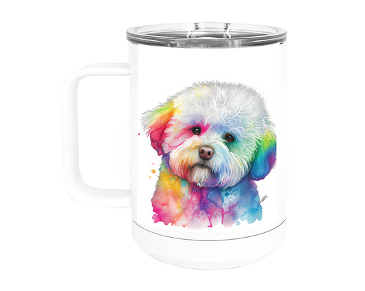 Bichon Frise 15 oz Stainless Steel, Double-Wall Vacuum Insulated Travel Coffee Mug