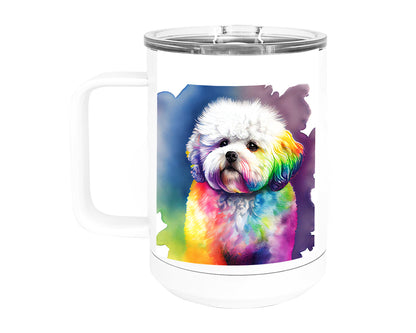 Bichon Frise 15 oz Stainless Steel, Double-Wall Vacuum Insulated Travel Coffee Mug