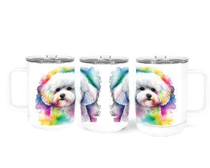 Bichon Frise 15 oz Stainless Steel, Double-Wall Vacuum Insulated Travel Coffee Mug