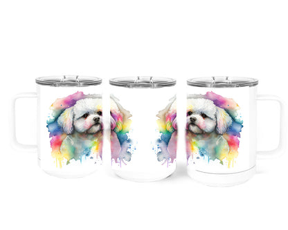 Bichon Frise 15 oz Stainless Steel, Double-Wall Vacuum Insulated Travel Coffee Mug