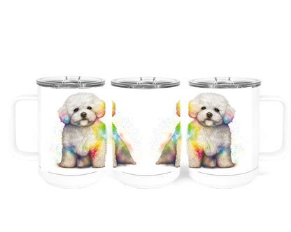 Bichon Frise 15 oz Stainless Steel, Double-Wall Vacuum Insulated Travel Coffee Mug