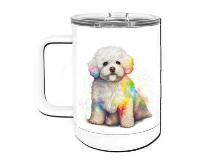 Bichon Frise 15 oz Stainless Steel, Double-Wall Vacuum Insulated Travel Coffee Mug