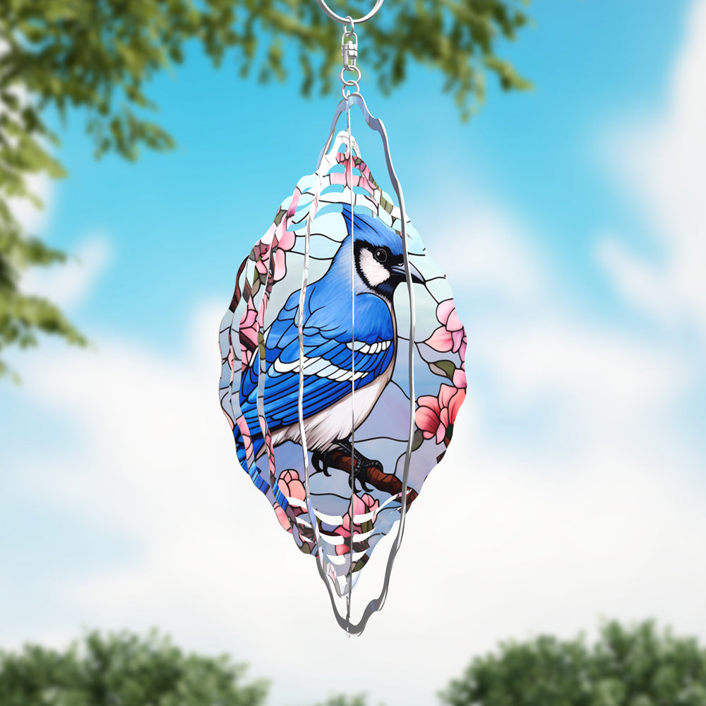 Blue Jay Wind Spinner