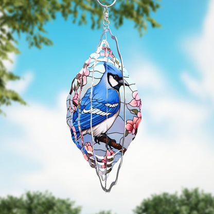 Blue Jay Wind Spinner