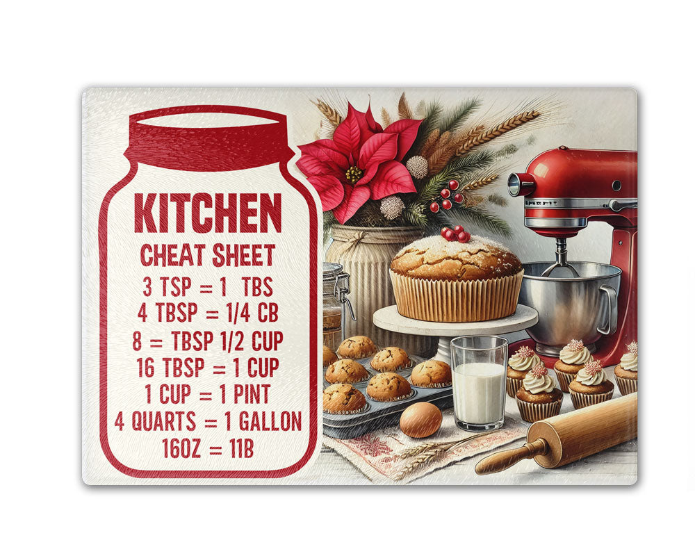 Kitchen Measurement Conversion Chart Cutting Board