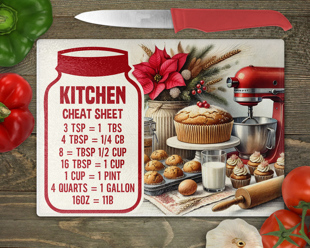 Kitchen Measurement Conversion Chart Cutting Board