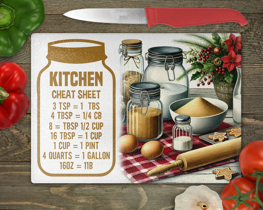 Kitchen Measurement Conversion Chart Cutting Board