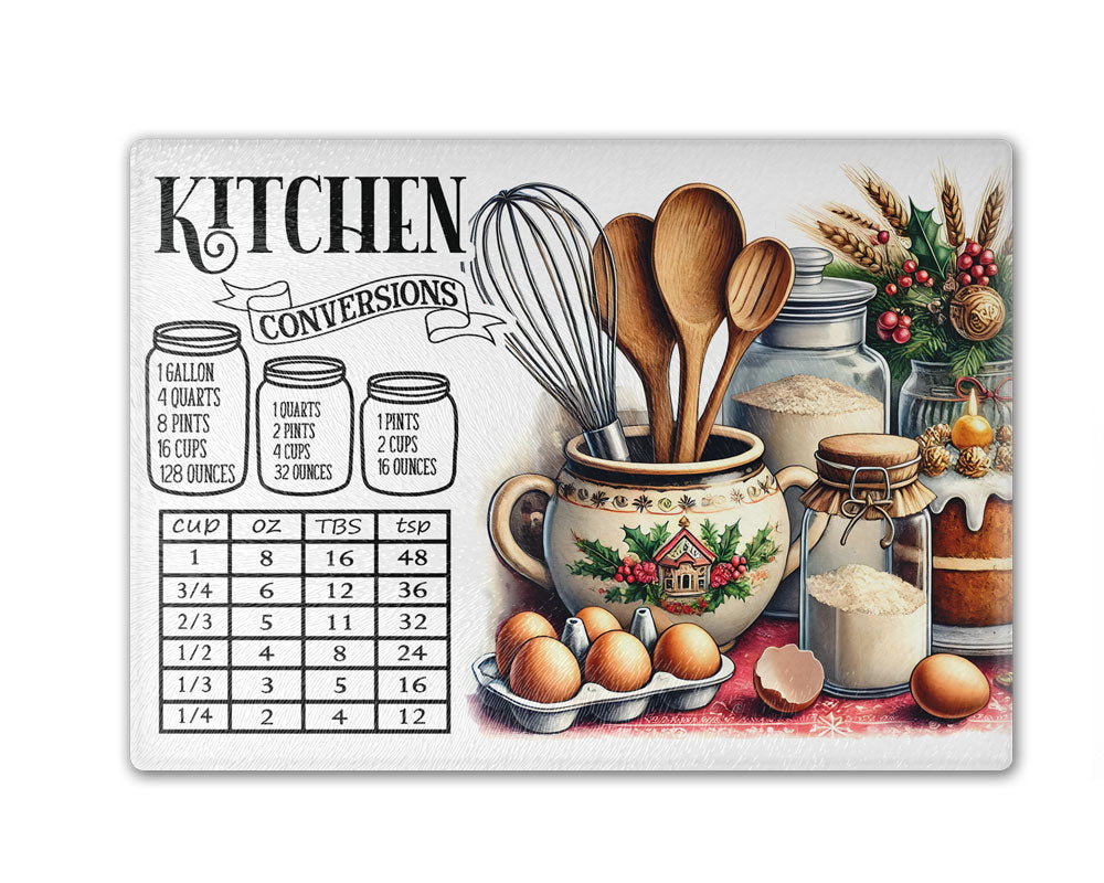 Kitchen Conversion Measurement Chart Cutting Board