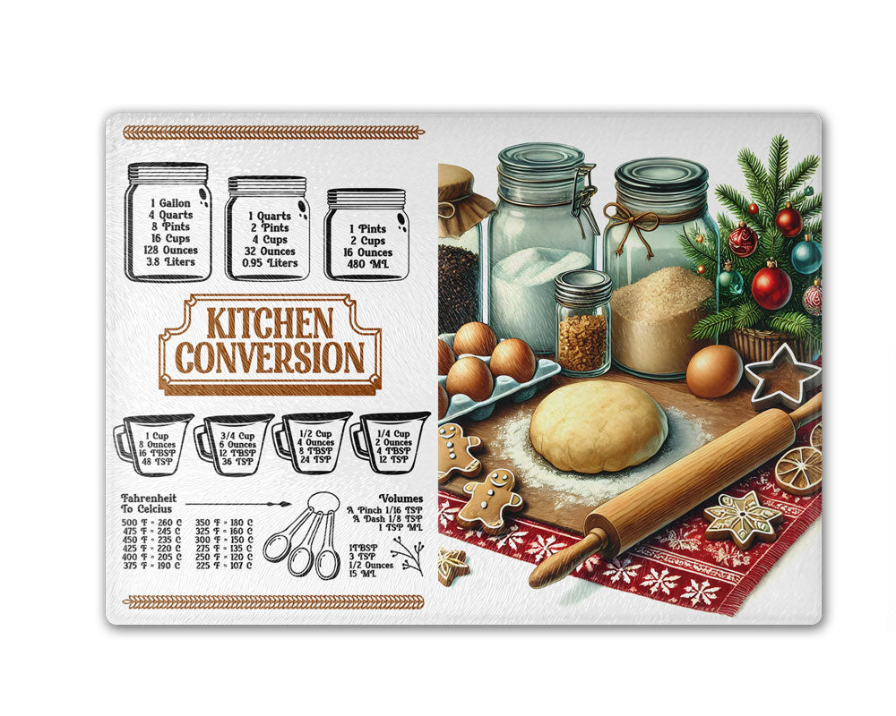Kitchen Conversion Measurement Chart Cutting Board