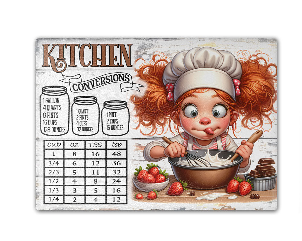 Kitchen Conversion Measurement Chart Cutting Board