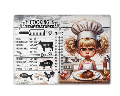 Meat Temperature Chart Cutting Board