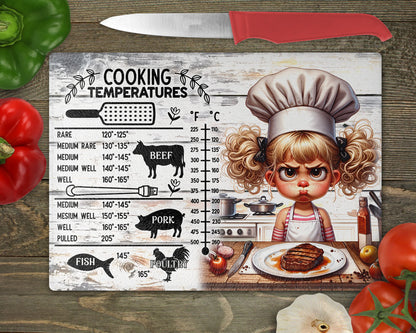 Meat Temperature Chart Cutting Board
