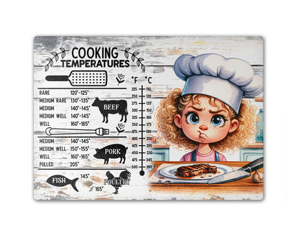 Meat Temperature Chart Cutting Board