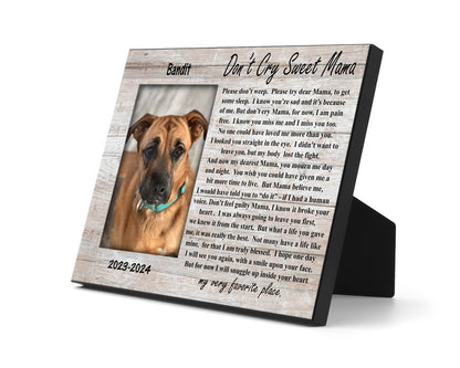 Don't Cry Sweet Mama Personalized Picture Frame | Pet Memorial