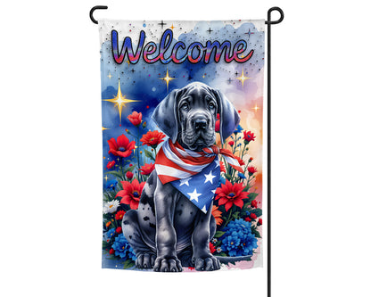 Great Dane Patriotic Welcome Garden Flag