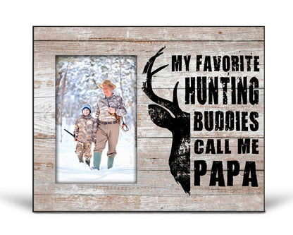 My Favorite Hunting Buddies Call Me Papa Photo Frame