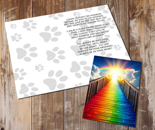 Rainbow Bridge Greeting Cards , Lost of Pet Cards